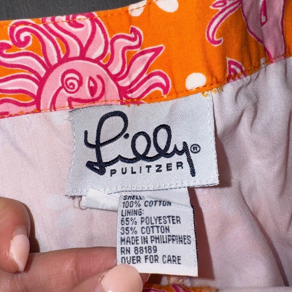 Lilly Pulitzer Orange Sea Animals Print Capri pants - Picture 6 of 8